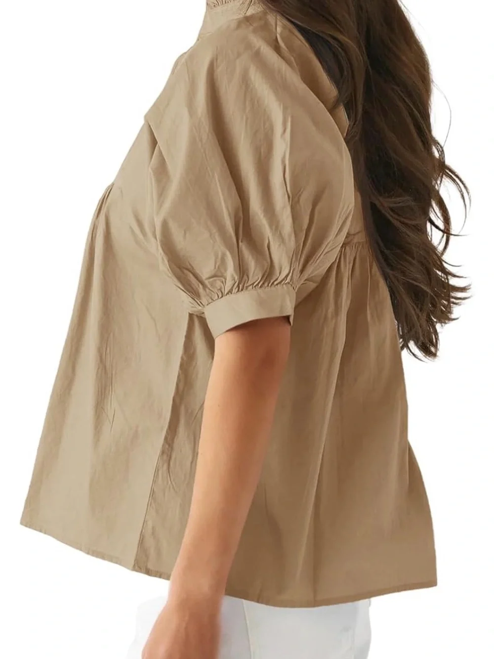 Women’s Cotton Puff Sleeve Blouse XL 16/18 - Picture 2 of 3